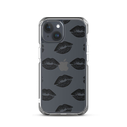 Lips in Black | Clear iPhone® Case 