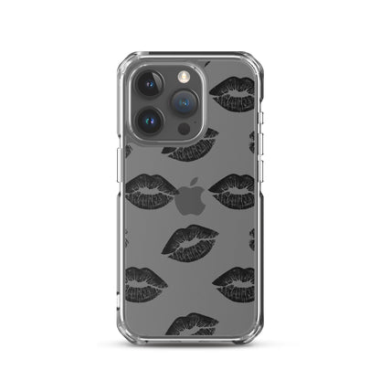 Lips in Black | Clear iPhone® Case 