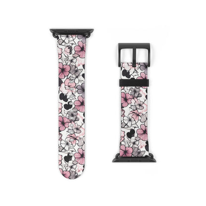 Pink and Gray Flowers | Apple Watch Band Accessories