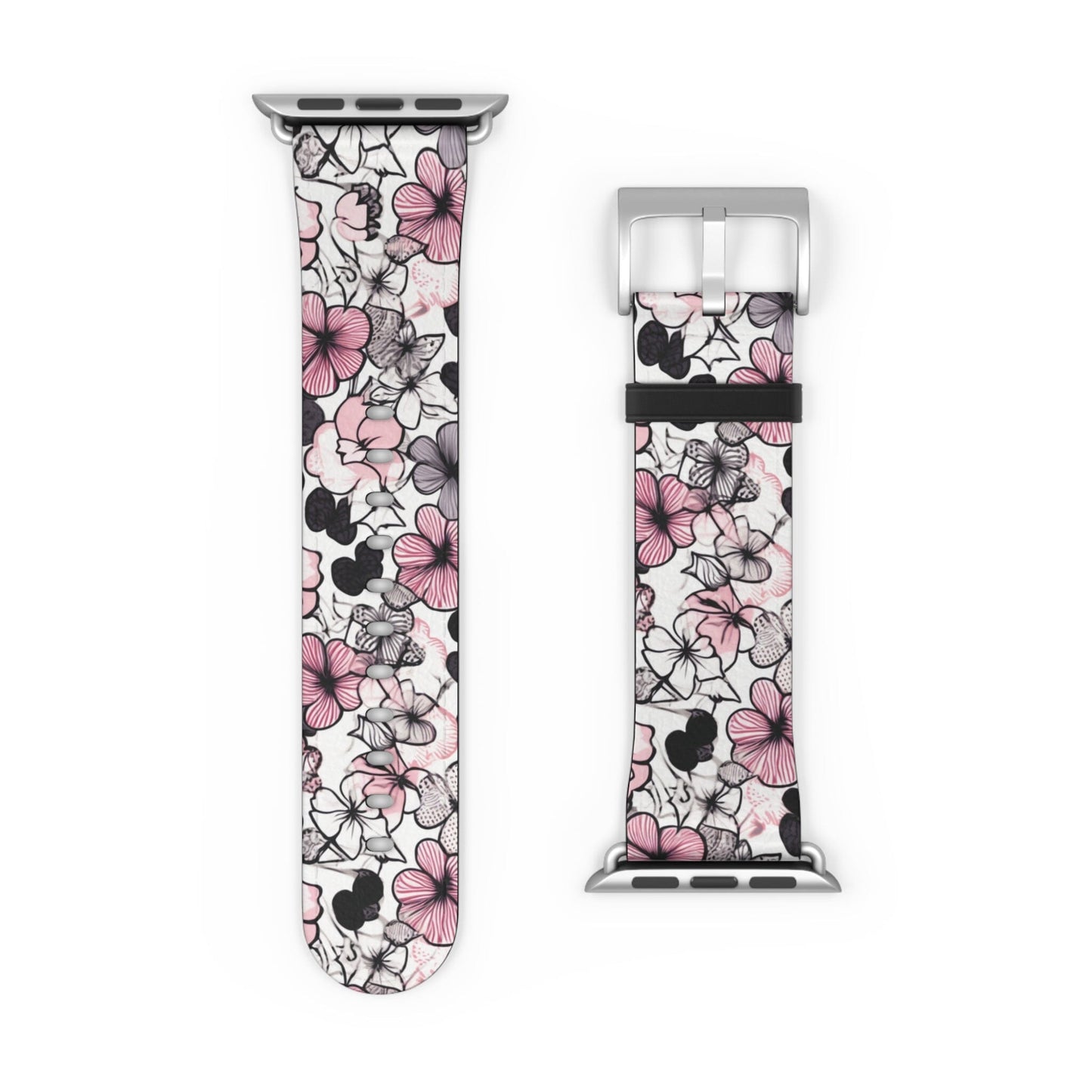 Pink and Gray Flowers | Apple Watch Band Accessories