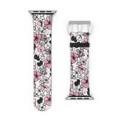 Pink and Gray Flowers | Apple Watch Band Accessories