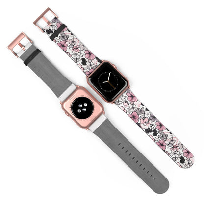 Pink and Gray Flowers | Apple Watch Band Accessories