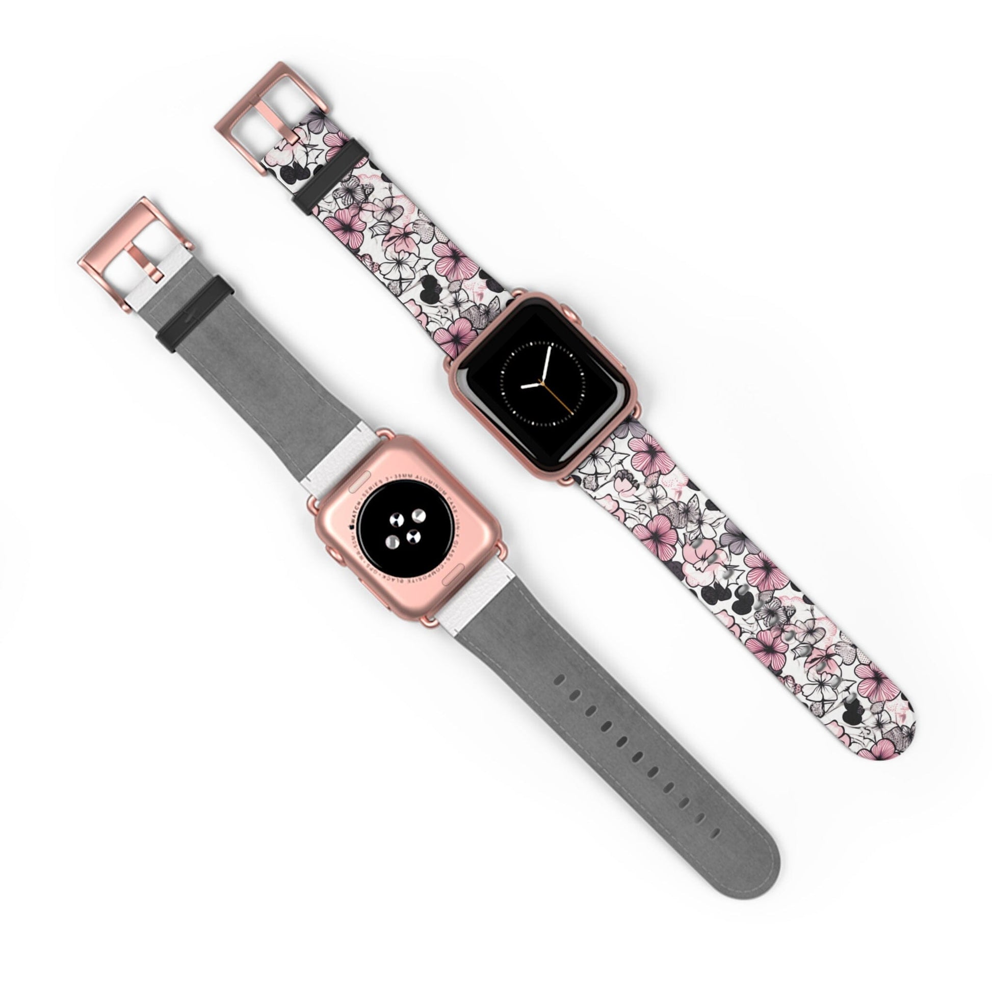 Pink and Gray Flowers | Apple Watch Band Accessories