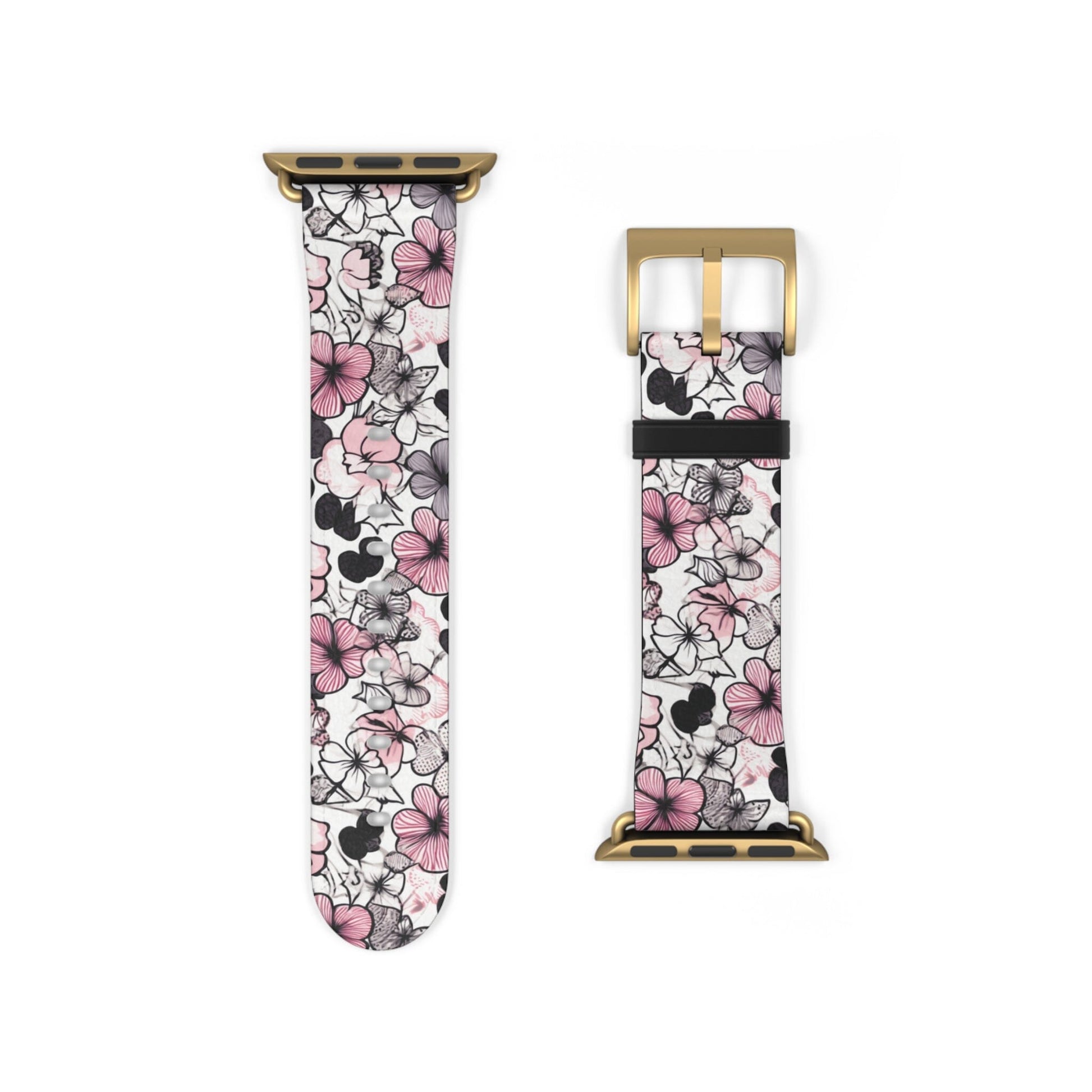 Pink and Gray Flowers | Apple Watch Band Accessories