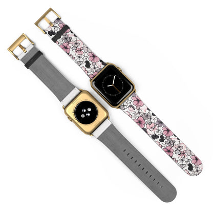 Pink and Gray Flowers | Apple Watch Band Accessories