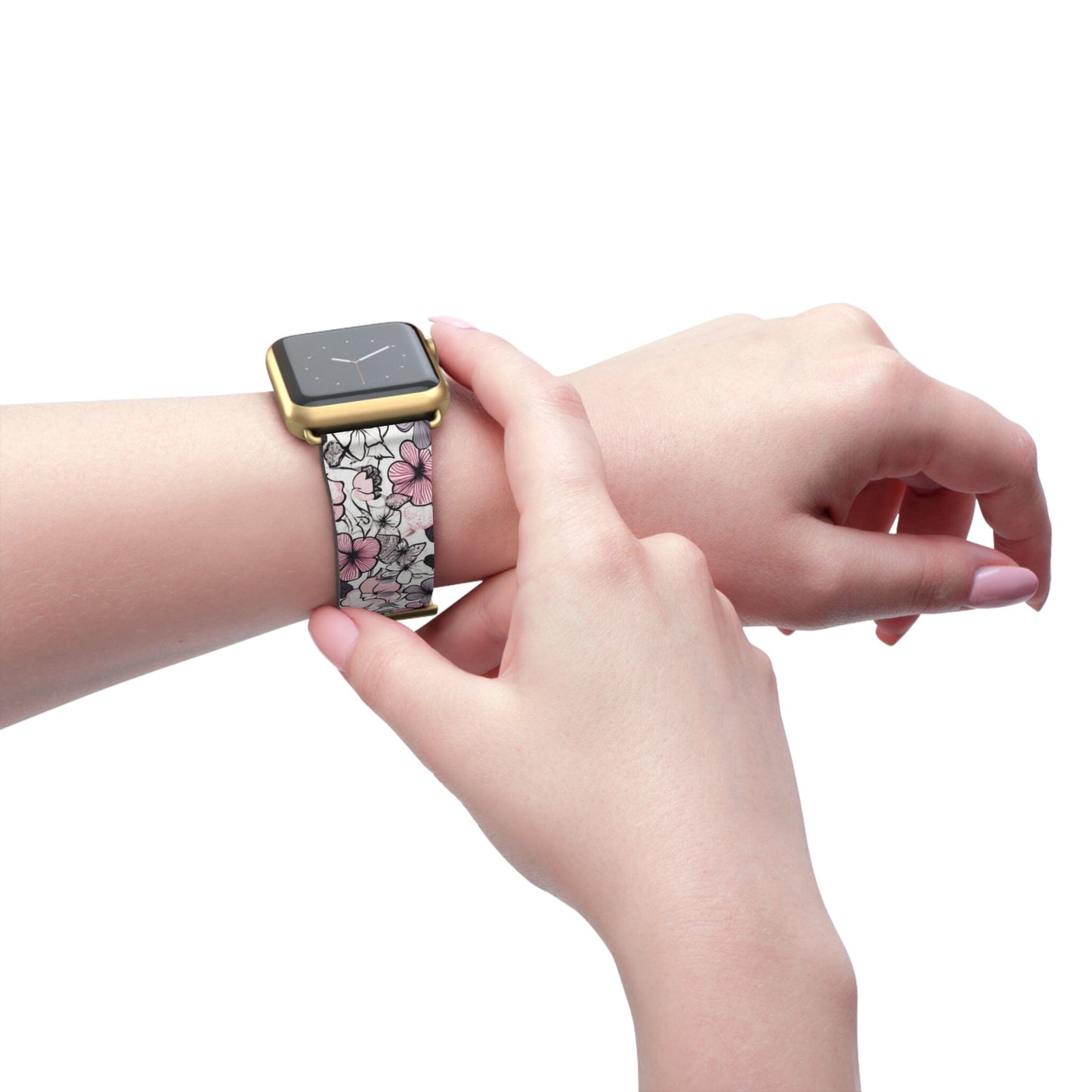 Pink and Gray Flowers | Apple Watch Band Accessories