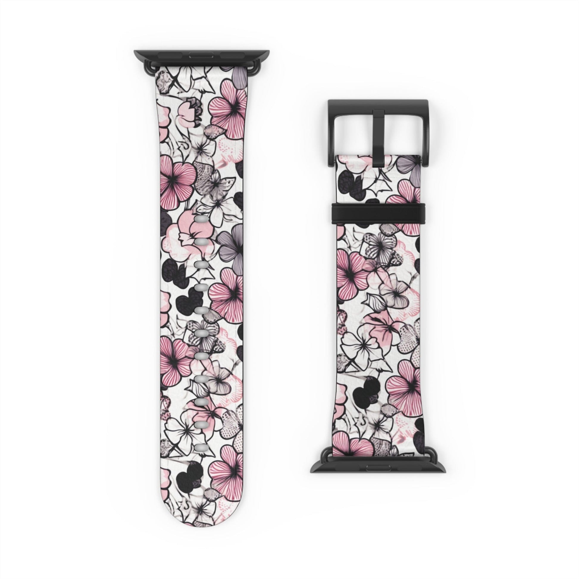 Pink and Gray Flowers | Apple Watch Band Accessories