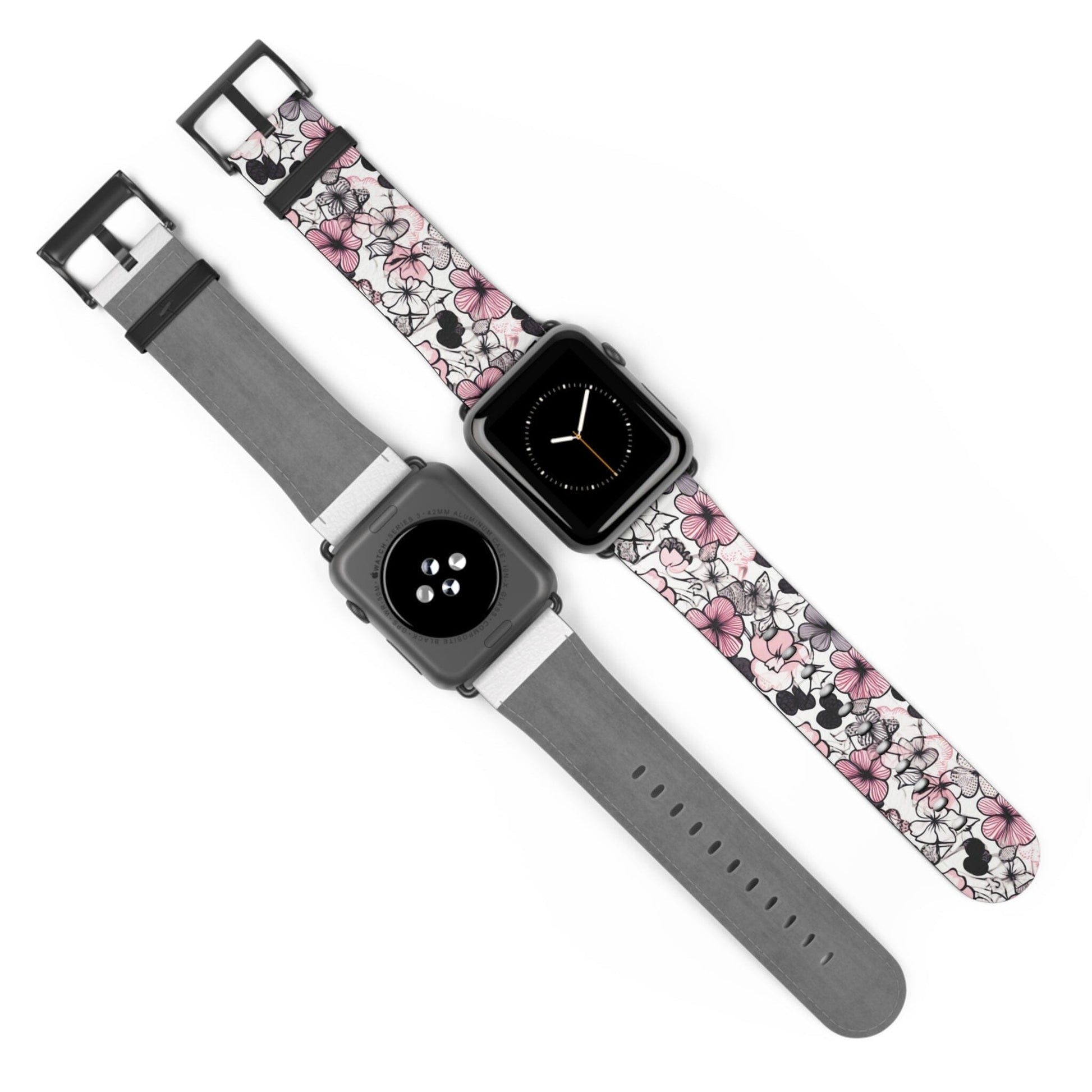 Pink and Gray Flowers | Apple Watch Band Accessories