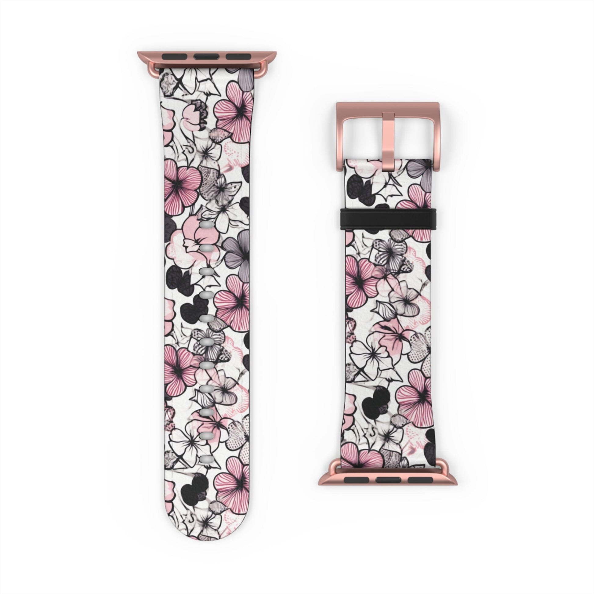 Pink and Gray Flowers | Apple Watch Band Accessories